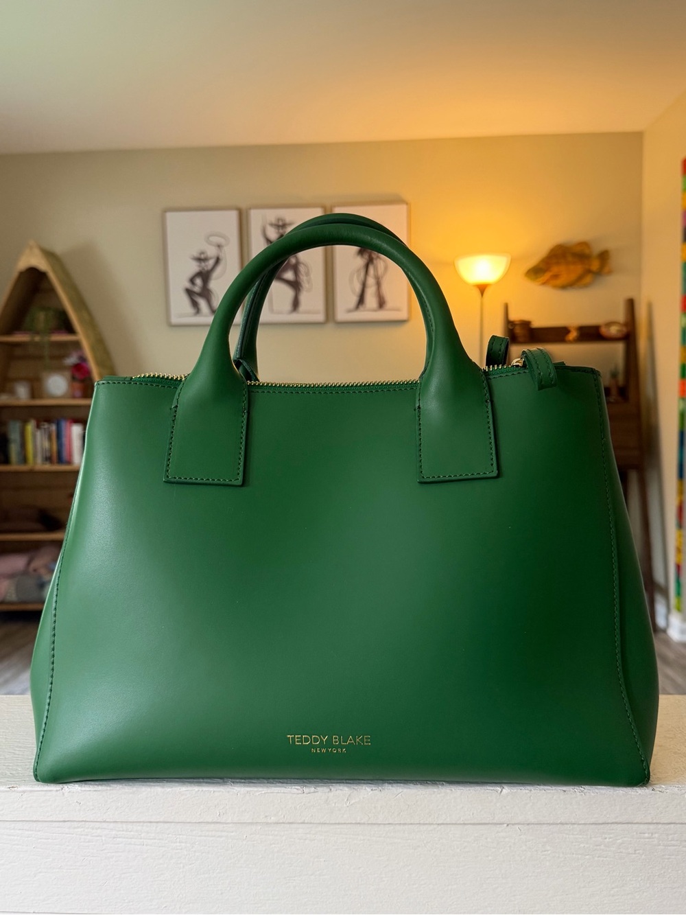 Teddy Blake New York Emerald Leather Top-Handle Satchel